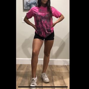 Hot pink glittery Las Vegas graphic tee